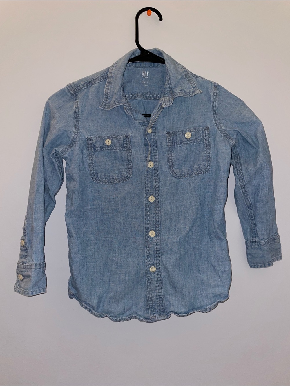GAP Light Blue Denim Casual Button-Down Shirt For Boys